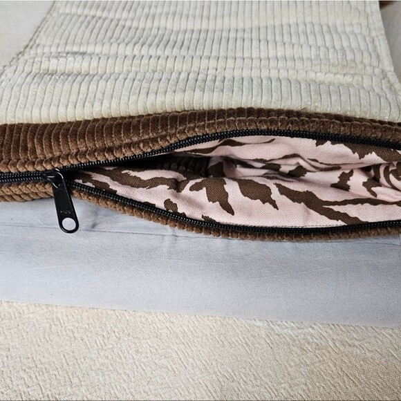 Anna William Newburyport Corduroy Stripe Zip Top Adjustable Straps Backpack Bag